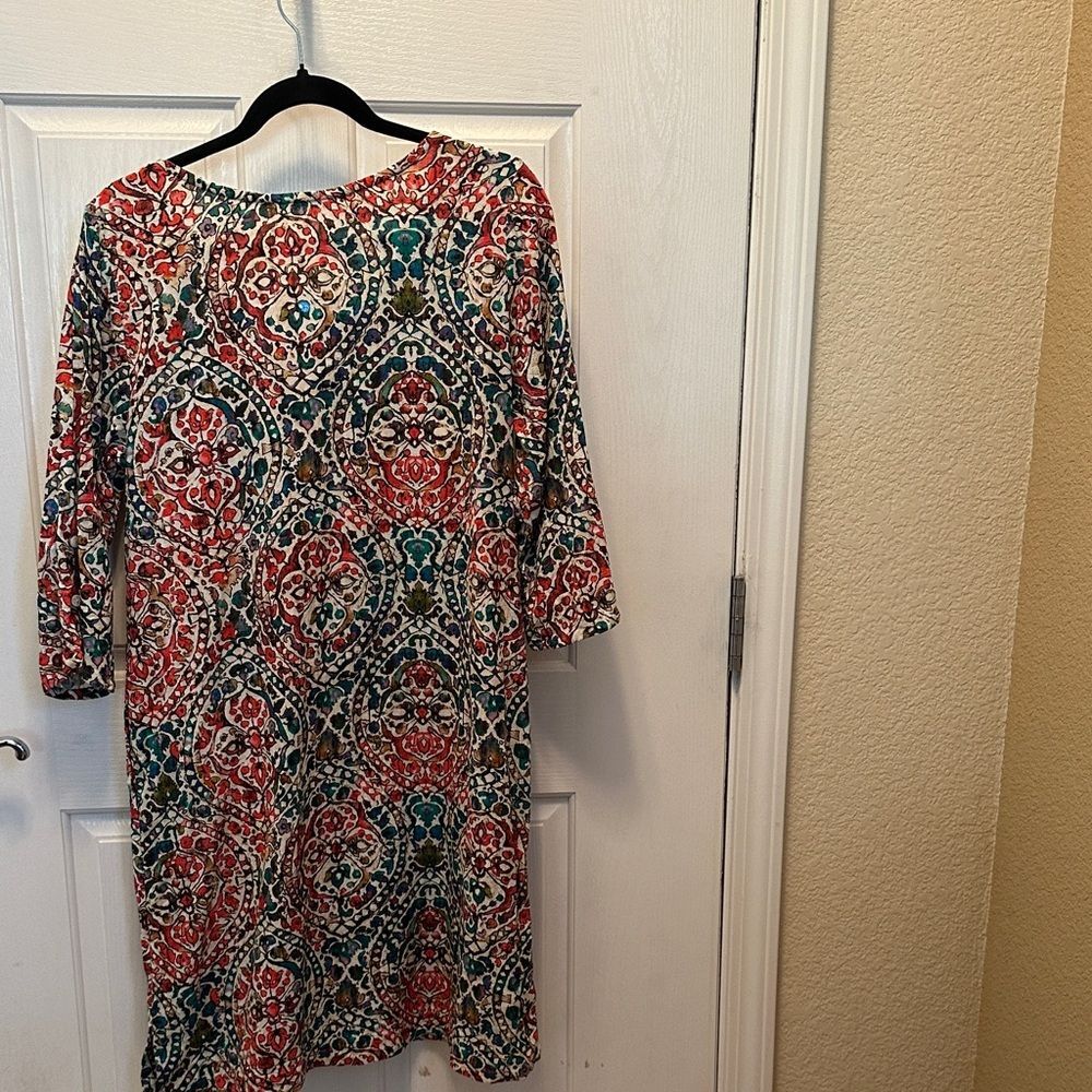 Soft Surroundings Multicolor Patterned Midi Dress - image 4